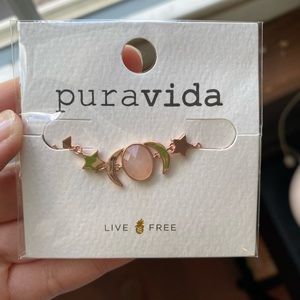 Rose gold stone necklace